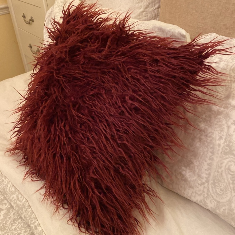Kevin’s textiles hairy ruby red pillow down pillow 20x20